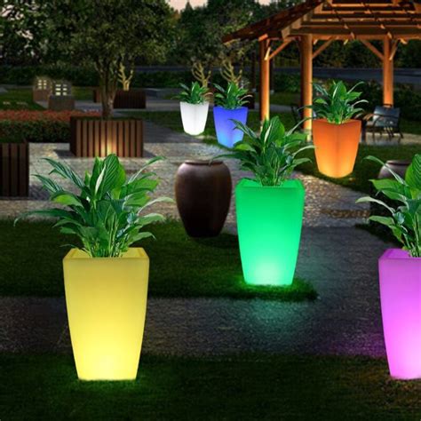 electric flower pot box|flower pots that light up.